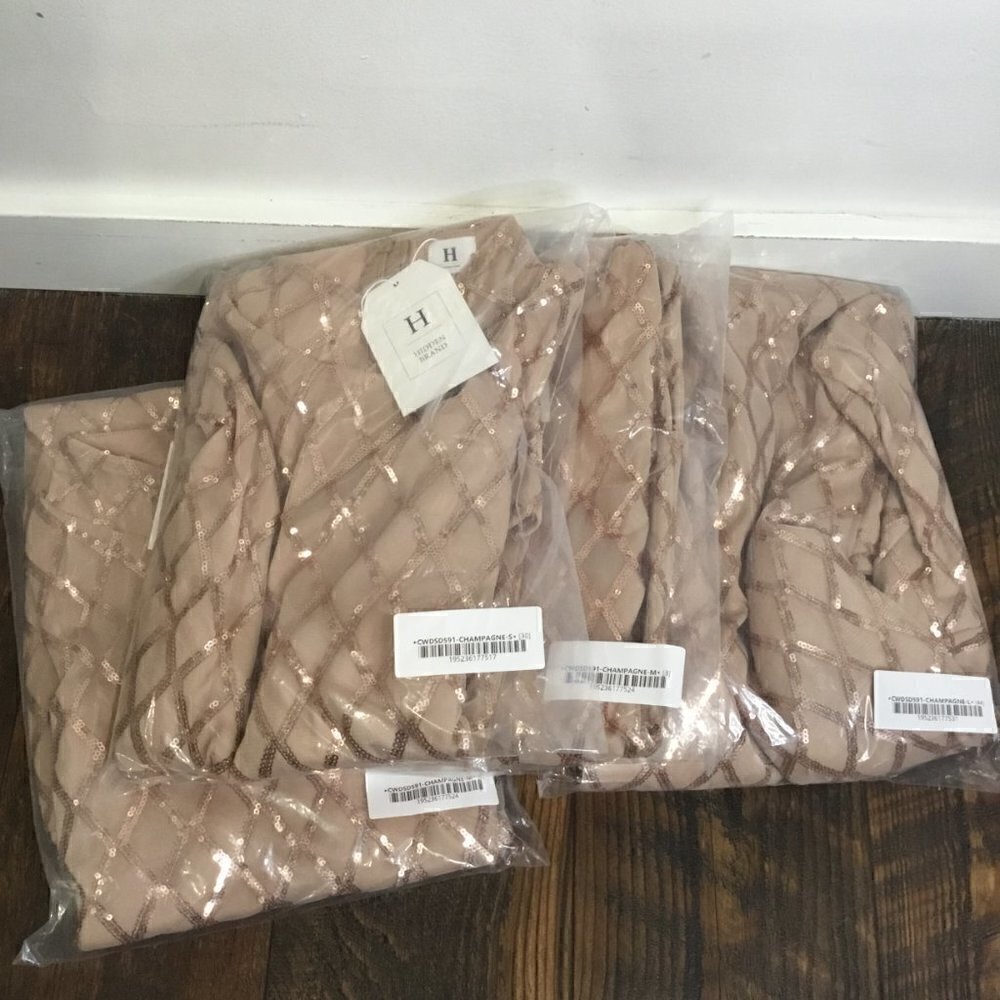 Sexy Rose Gold Diamon Shape Sequins Bodycon Dress FINAL PRICE - Picture 5 of 9